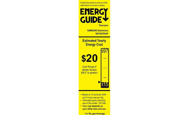 Samsung QN75Q70A Energy Guide