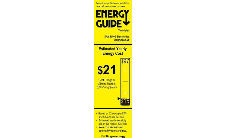 Samsung QN85Q60A Energy Guide