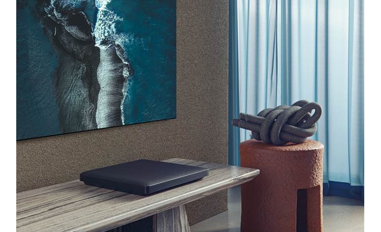 Samsung QN75QN800A One Connect box's slim design easily incorporates into your entertainment space