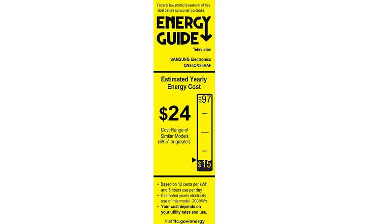 Samsung QN85QN85A Energy Guide
