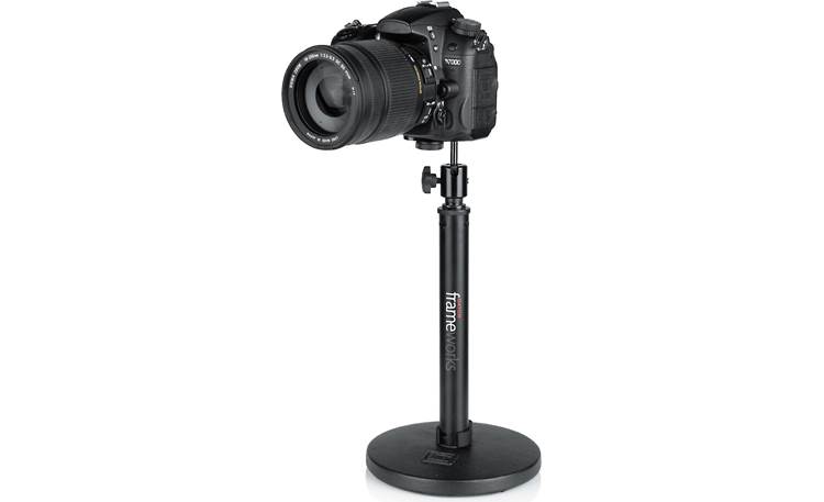 Gator Frameworks Camera Mount Mic Stand Adapter With attached DSLR (stand and camera sold separately)