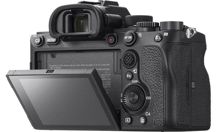 Sony Alpha a7R IV B (no lens included) Shown with touchscreen tilted downward