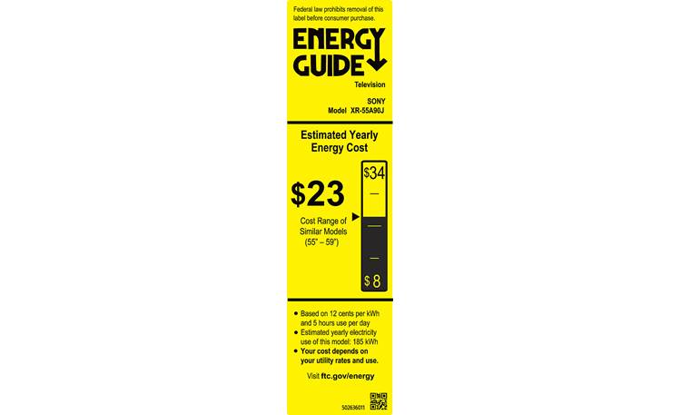 Sony MASTER Series XR-55A90J Energy Guide