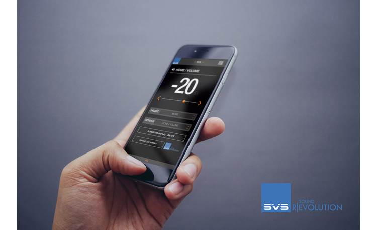SVS SB-1000 Pro Access DSP controls with a convenient smartphone app (Android 4.42 or higher; iPhone 5 or higher)