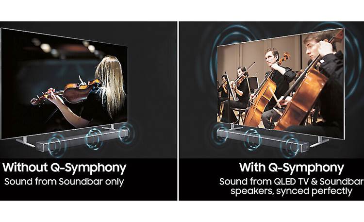 Samsung HW-Q900A Q-Symphony harmonizes your sound bar with select Samsung TVs