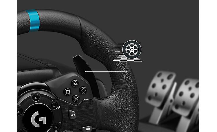 Logitech G G923 (PlayStation®) Dual clutch launch assist lets you get out of the gate faster and with less smoke