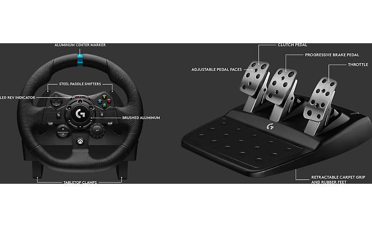 Logitech G G923 (Xbox®) Racing wheel and pedals for Xbox One, Xbox Series  X/S, and PC at Crutchfield