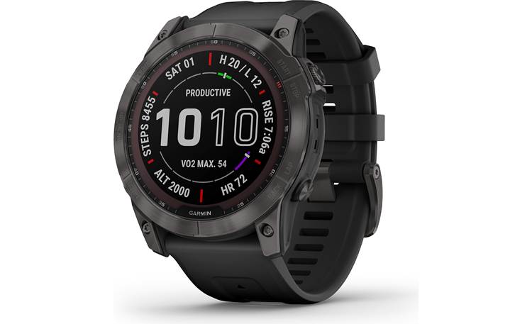 Garmin fenix 7X Sapphire Solar (Carbon Gray DLC Titanium w/ Black Band)  Multisport GPS smartwatch at Crutchfield