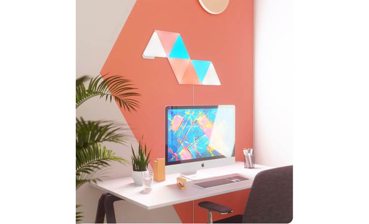 Nanoleaf Shapes Triangles Smarter Kit Mount with included double-sided tape or screw mounts (screws not included)
