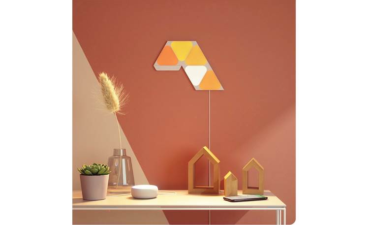 Nanoleaf Shapes Mini Triangles Smarter Kit Mount with included double-sided tape or screw mounts (screws not included)