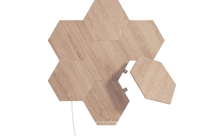 Nanoleaf Elements Smarter Kit Seven hexagonal wood-look panels can be arranged in any pattern you like for a unique light display
