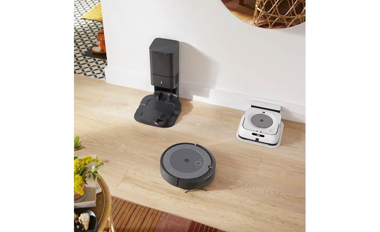 iRobot Roomba i3+ EVO with Clean Base® When the i3+ EVO finishes vacuuming the Braava Jet M6 smart robot mop (sold separately) goes to work