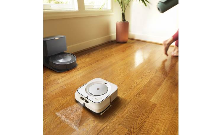iRobot Roomba j7+ with Clean Base® When the j7+ finishes vacuuming, the Braava m6 smart mop (sold separately) goes to work