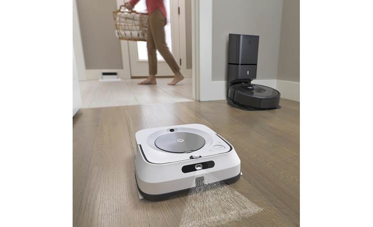 iRobot Braava Jet M6 When your Roomba (sold separately) finishes vacuuming the Braava Jet M6 smart robot mop goes to work