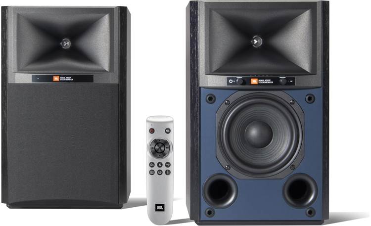 JBL 4305P Studio Monitors Shown with included remote
