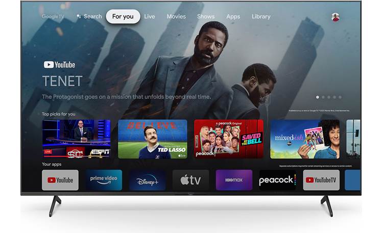 Sony KD-55X85K Google TV interface lets you browse live TV, movies, and TV shows from across many streaming services all in one place