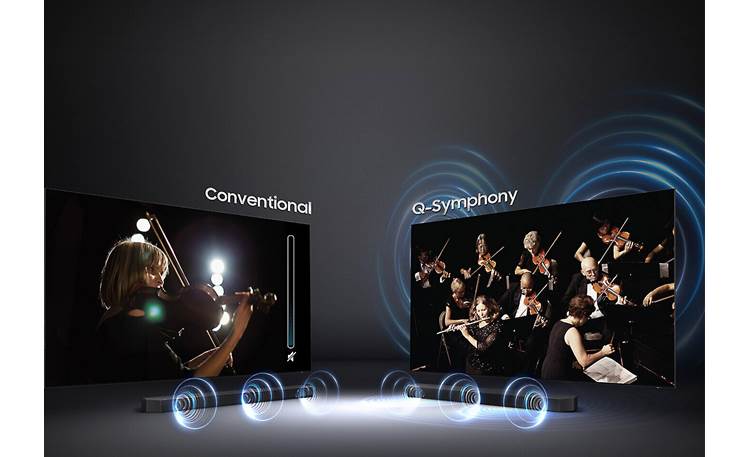 Samsung HW-Q700B Q-Symphony works with select Samsung TVs to create more enveloping sound