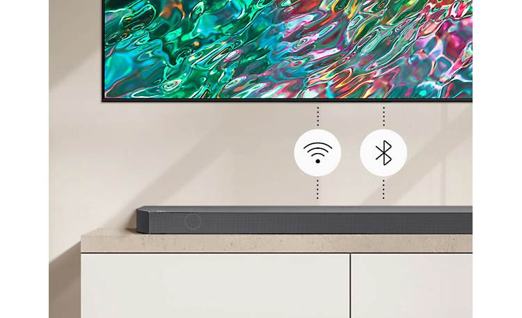 Samsung HW-Q800B Connects via Wi-Fi or Bluetooth to select Samsung TVs