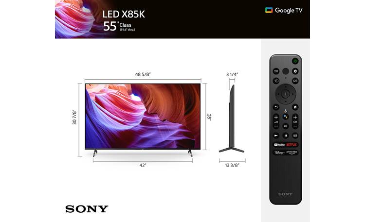 Sony KD-55X85K Dimensions