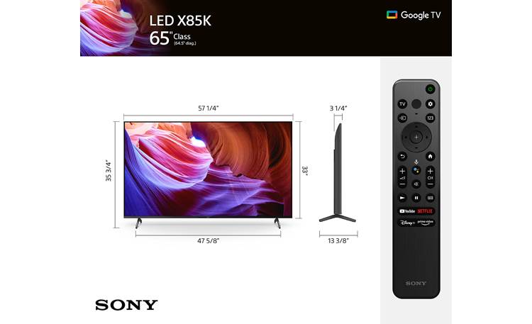 Sony KD-65X85K Dimensions