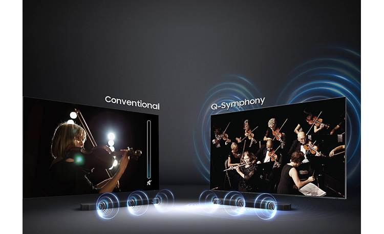 Samsung HW-Q910B Q-Symphony works with select Samsung TVs to create more enveloping sound