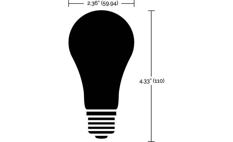 Satco Starfish T20 Tunable White A19 LED Filament Bulb (800 lumens) Dimensions