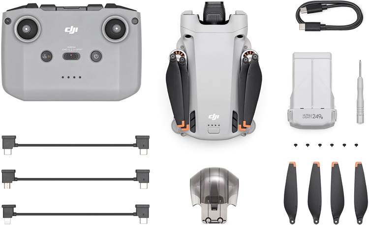 DJI Mini 3 Pro with RC-N1 Controller Remote controller docks compatible smartphones (sold separately)