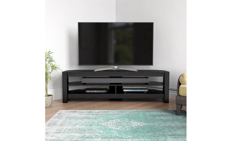 AVF Calibre CA140 Beveled sides to fit snugly in corner (TV and components not included)