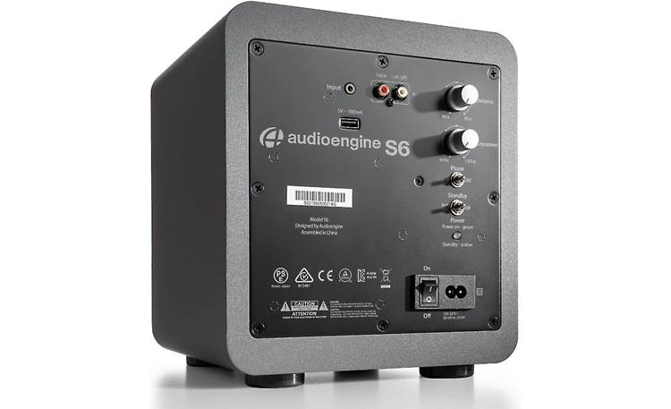 Audioengine S6 Rear-panel connections and controls
