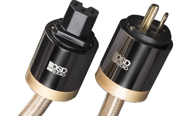 OSD Aurum AC Power Cable Close-up of custom-tooled, gold-plated connectors