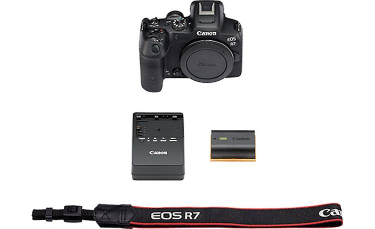 Canon EOS R7 (no lens included) Shown with included accessories