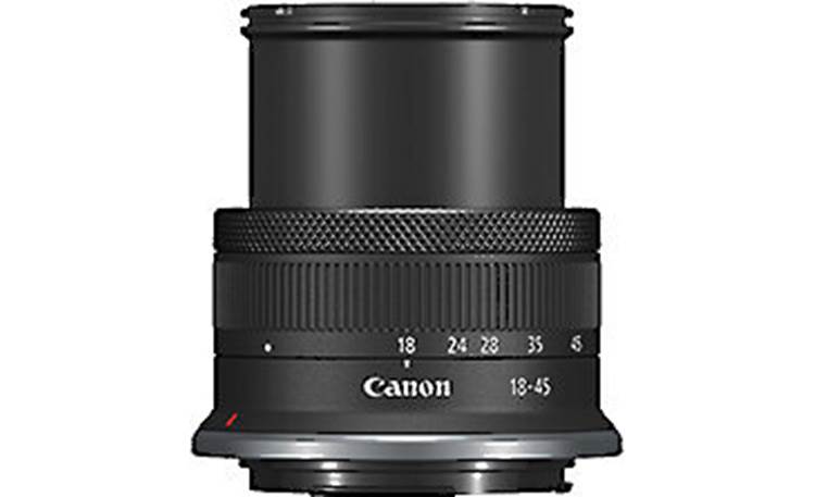 Canon RF-S 18-45mm f/4.5-6.3 IS STM Lens Top view, shown fully extended