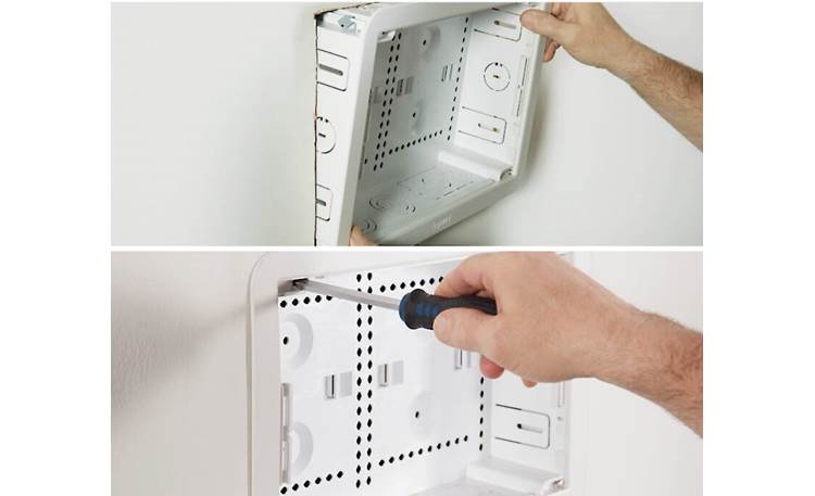 Sanus SA-IWB17 This kit easily installs inside your wall and gets secured in place with drywall clips. You can also screw it into studs for extra security. (9