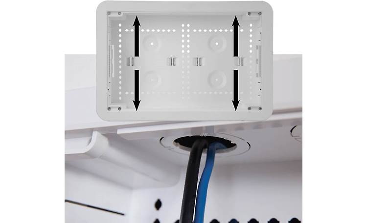 Sanus SA-IWB9KIT Cable knockouts on the top and bottom of the recessed box make feeding audio and video cables in and out easy