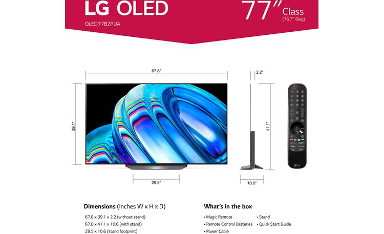 LG OLED77B2PUA Dimensions