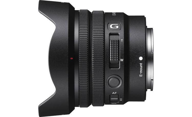 Sony SELP1020G PZ 10-20mm f/4 Shown with included petal-shaped bayonet-mount hood