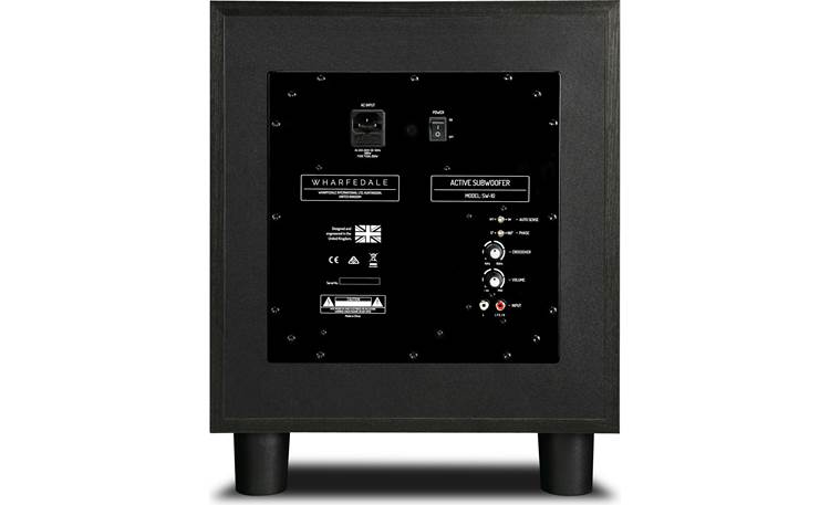 Wharfedale SW-10 Right line-level input doubles as an LFE connection for use with a home theater receiver's sub output