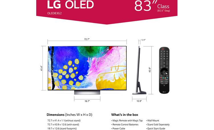 LG OLED83G2P Dimensions