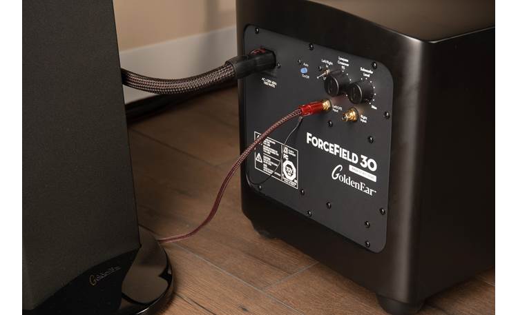 GoldenEar ForceField 30 Simple back-panel controls include variable low-pass crossover