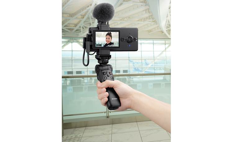 Sony ECM-G1 Shown connected to phone camera and grip (both sold separately) with included 3.5mm recording cable