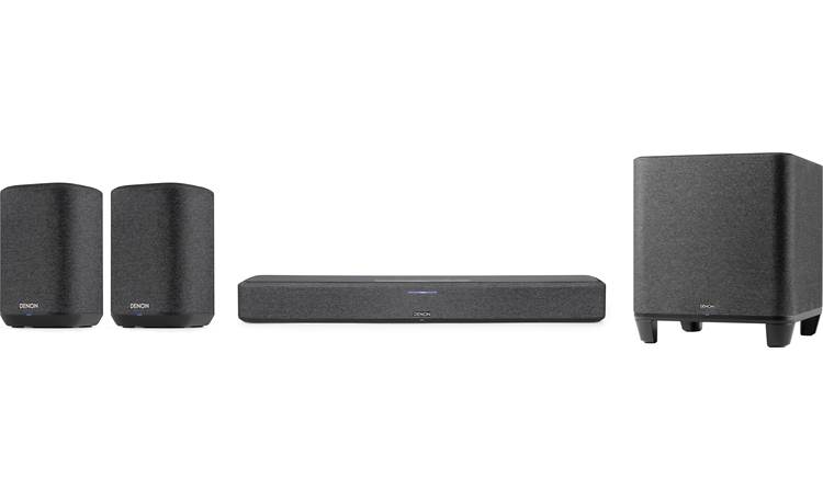 Langt væk bønner Republik Denon Home Sound Bar 550 Surround Sound Bundle Powered 4.1-channel sound bar  system with Dolby Atmos®, DTS:X, Bluetooth®, Amazon Alexa, Apple AirPlay® 2,  and HEOS built-in (Black Surrounds) at Crutchfield