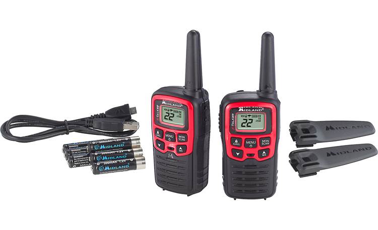 Midland T31VP Two-Pack Two FRS walkie-talkies with belt clips at Crutchfield
