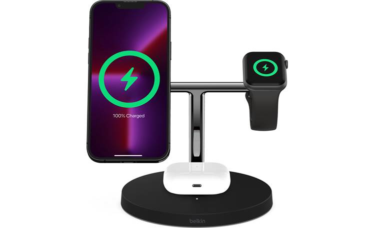 thumbnail image 2 of Belkin BOOSTCHARGE PRO 3-in-1 Wireless Charging Stand With MagSafe - Black (Seller Refurbished) 2 of 2