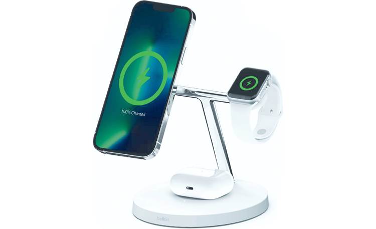 Belkin BOOST↑CHARGE PRO 3-in-1 Wireless Charger with MagSafe (White) For  Apple iPhone® 12/13, Apple Watch® Series 7, and Apple AirPods® at  Crutchfield