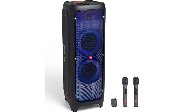 JBL PartyBox 1000 with 2 JBL Wireless Mics Powered Bluetooth® party speaker  with 2 compatible wireless microphones at Crutchfield