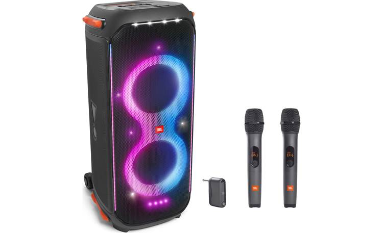 JBL PARTYBOX 110 Karaoke Machine System w/LED's/Wired Microphone+Tablet  Stand - Rockville Audio