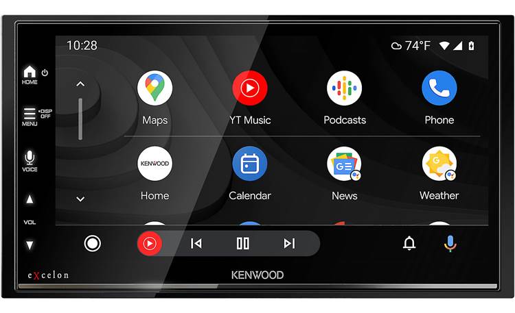 Kenwood Excelon DMX809S Android Auto interface shown
