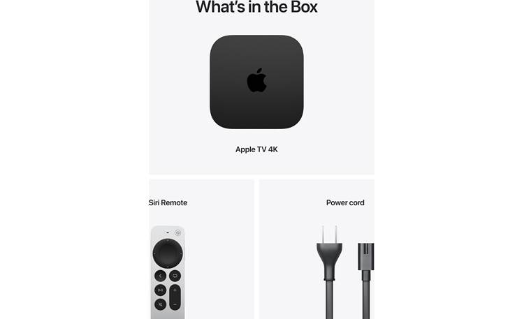 Apple TV 4K with Wi-Fi® and Ethernet (3rd generation) Box contents