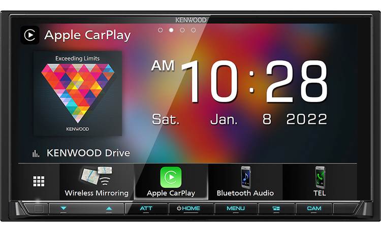 Kenwood DMX9708S This Kenwood's big touchscreen display clearly shows all your music, navigation, and camera info
