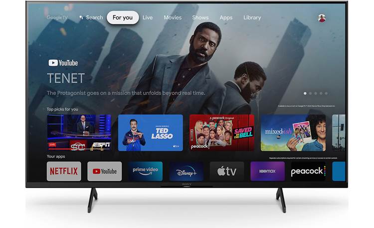 Sony KD-43X80K Google TV interface lets you browse live TV, movies, and TV shows from across many streaming services all in one place
